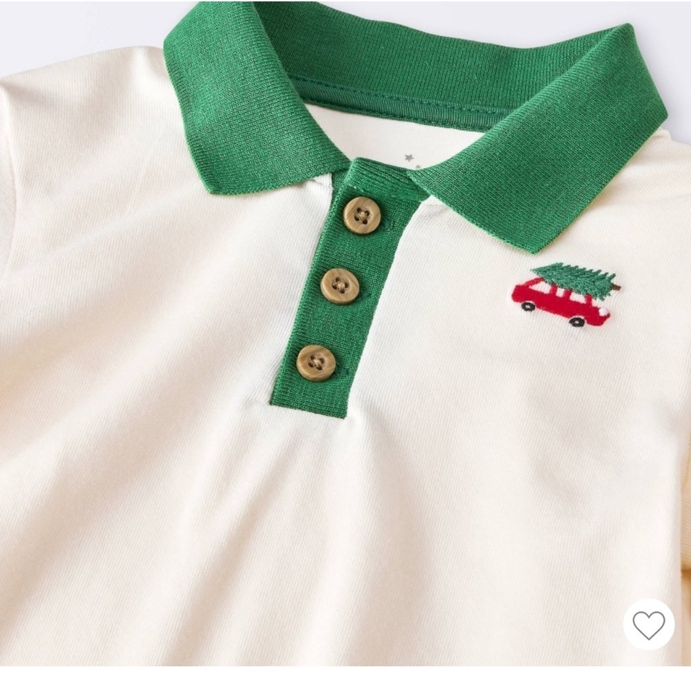 NWT Cloud Island Holiday Cream and Green Baby Corduroy Outfit- 18M - Picture 9 of 10